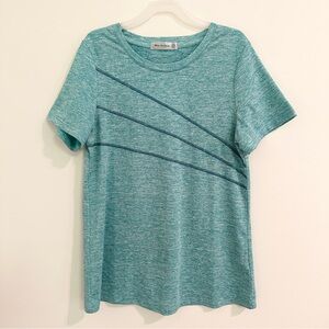 Miss Fortune Women's Exercise Tops Green Short Sleeve Size Small Hiking Yoga